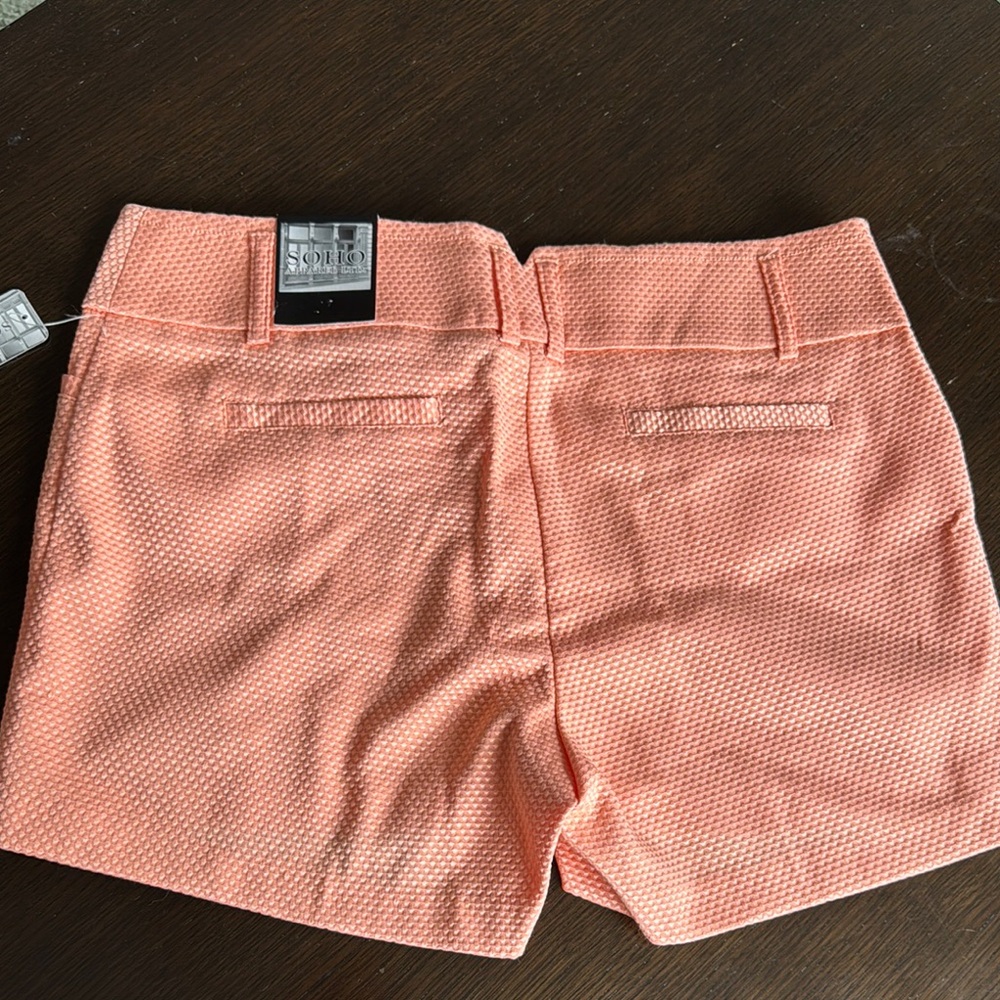 Soho Apparel Orange Bermuda Shorts Tailored Cotton Blend - Picture 4 of 4